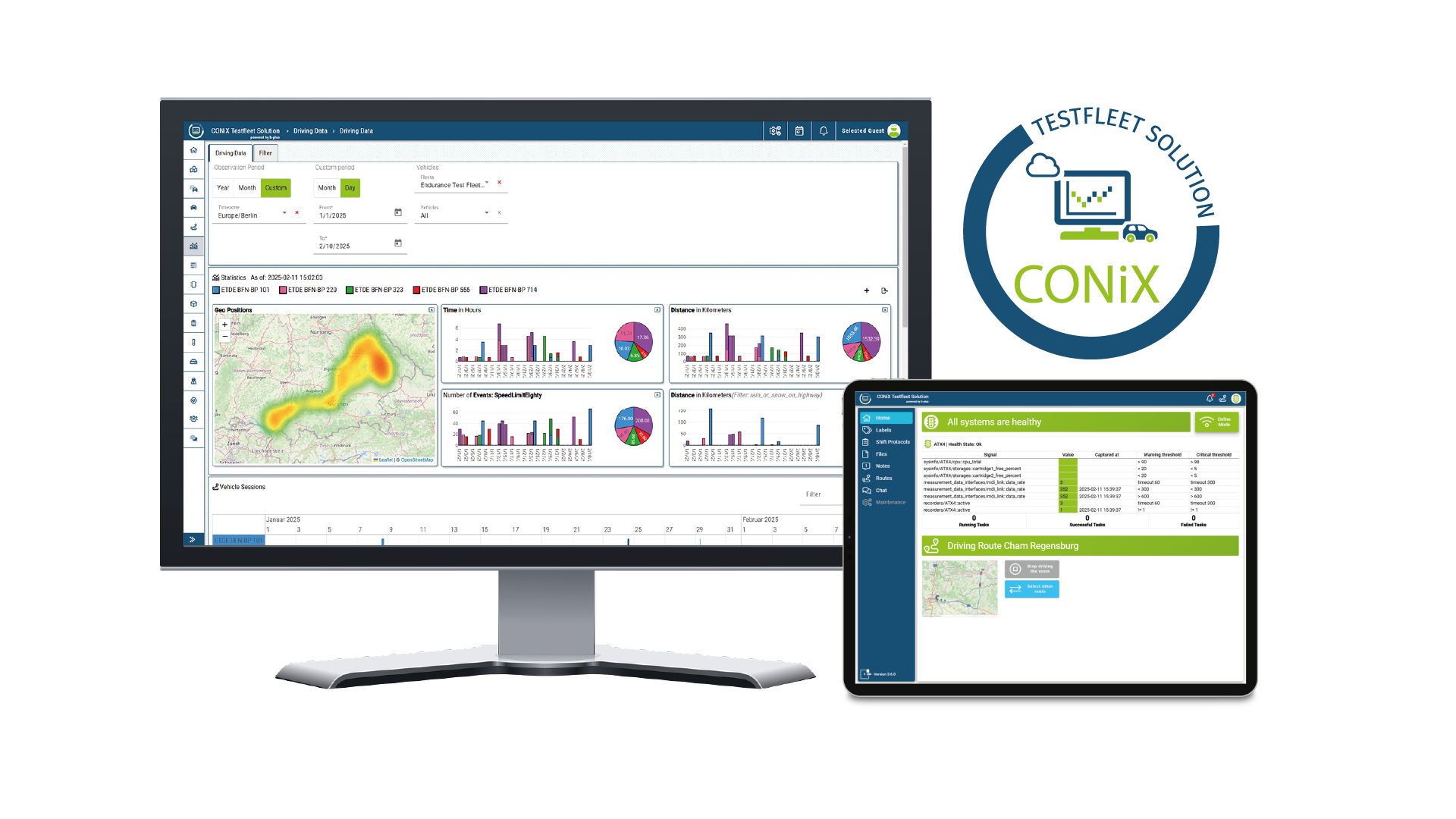 Testfahrzeug- und Flottenmanagement Software CONiX Testfleet Solution
