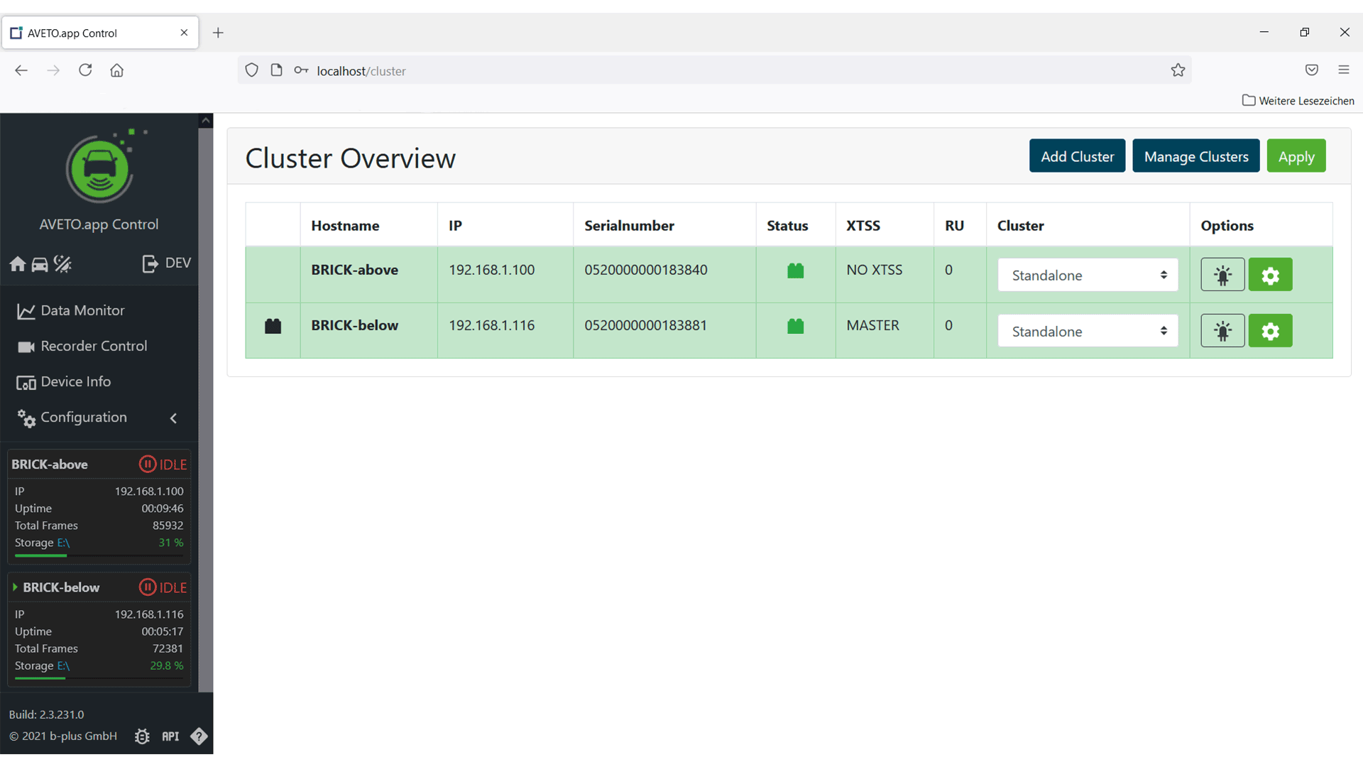 Softwarekomponente AVETO.app Recorder